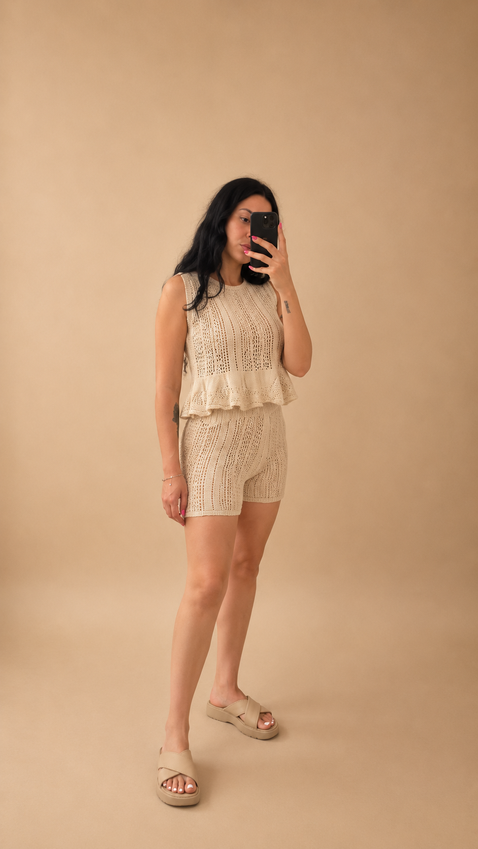 Top+shorts traforato