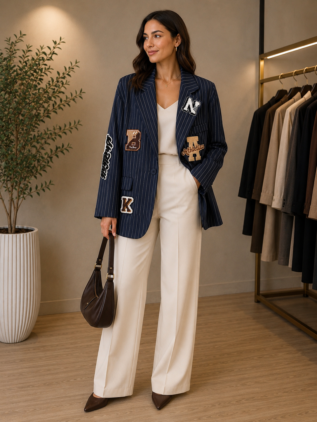 Blazer gessato blu