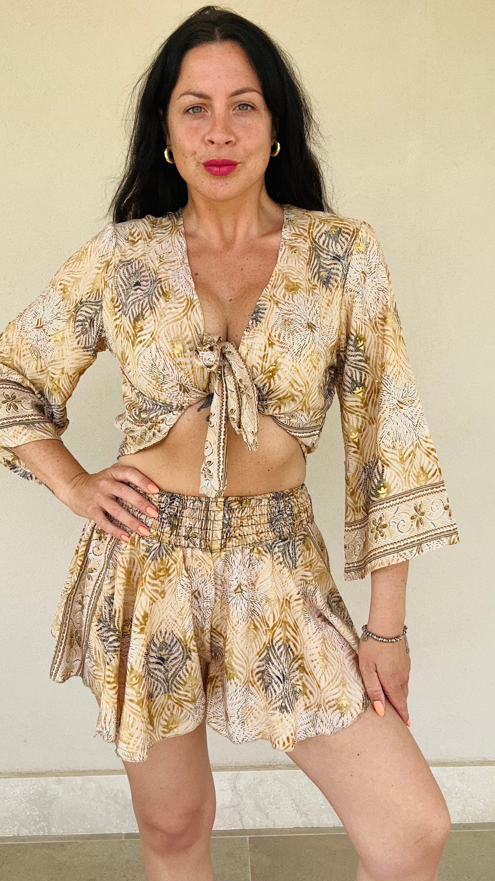 Set tropical top+shorts