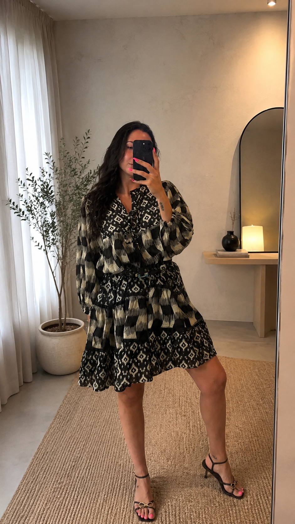 Abito Mini Ikat Nero