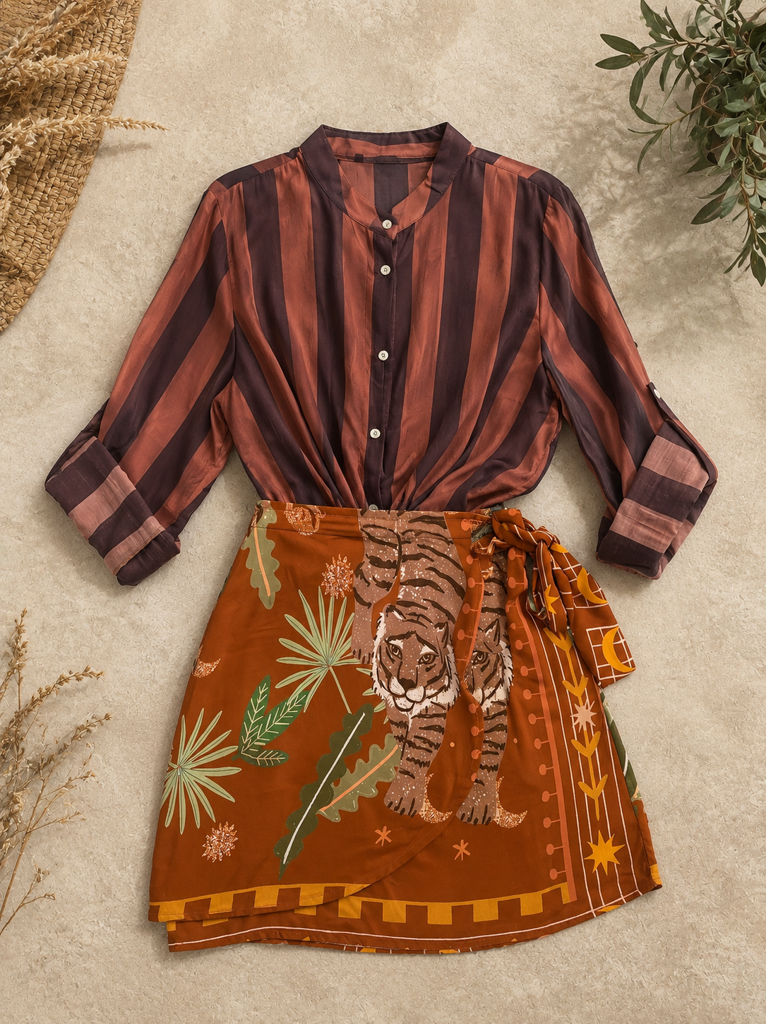 Camicia a righe arancione