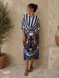 Camicia a righe con nodino blu