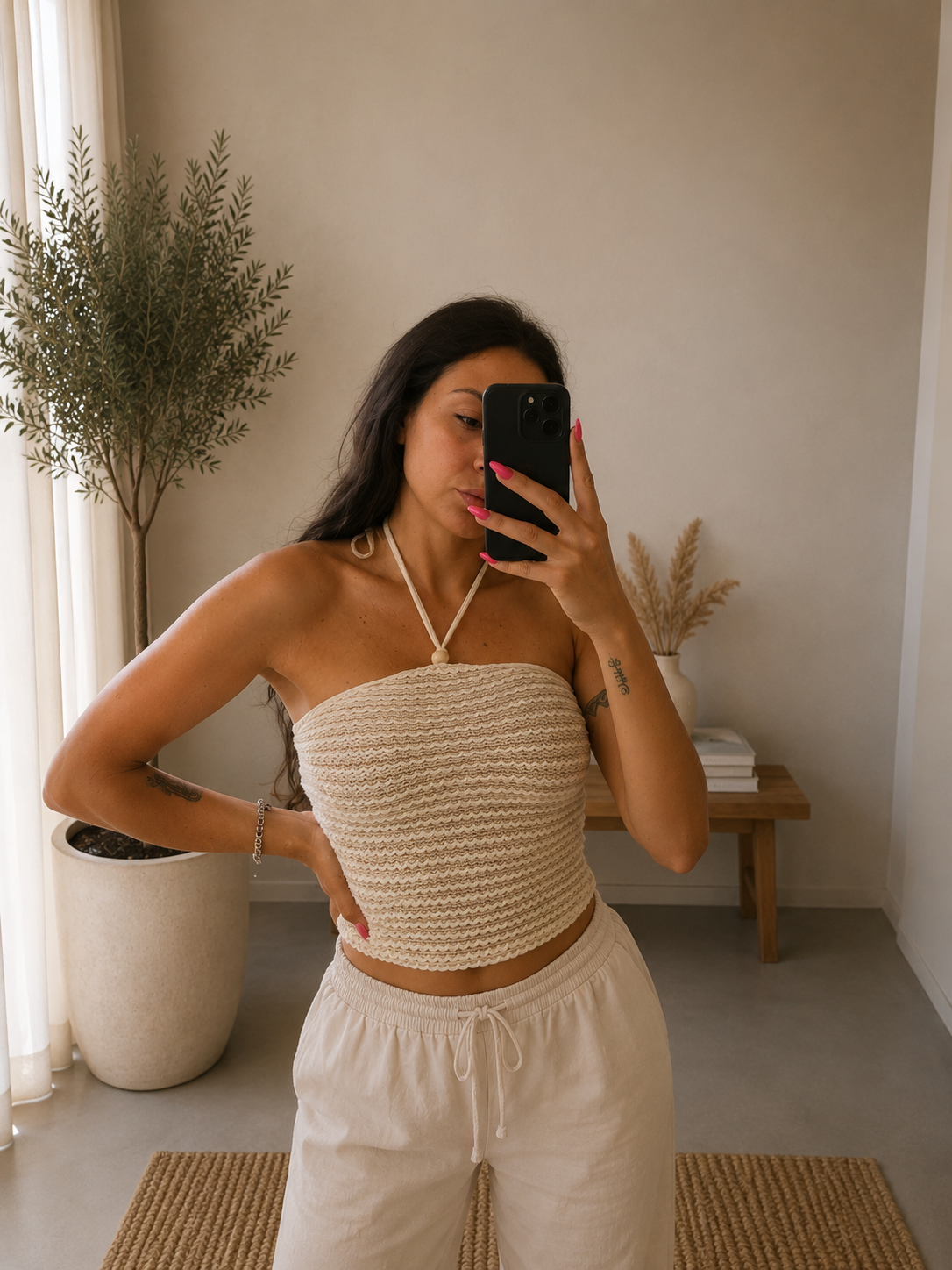 Top crochet ècru