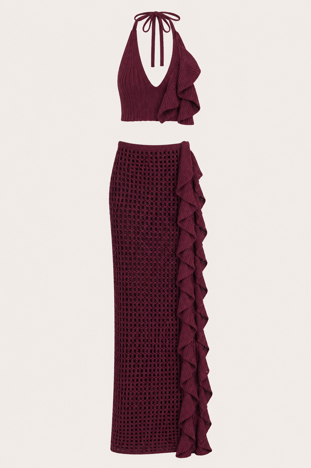 Set crochet con balze