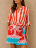Camicia a righe con nodino rossa