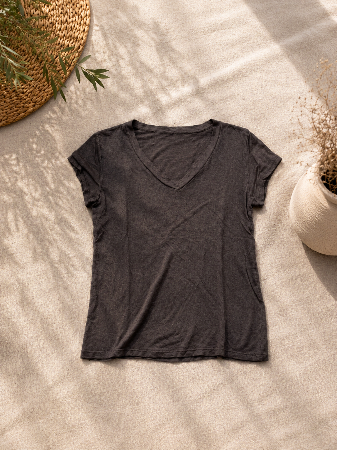 T-shirt puro lino marrone