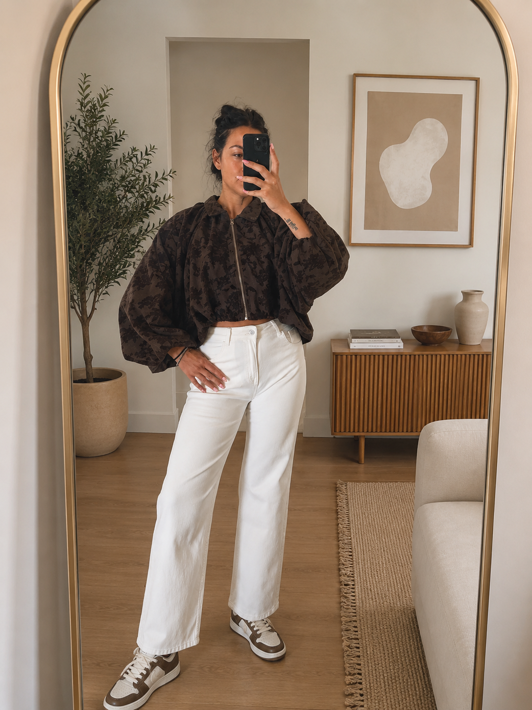 Jeans wide leg bianco