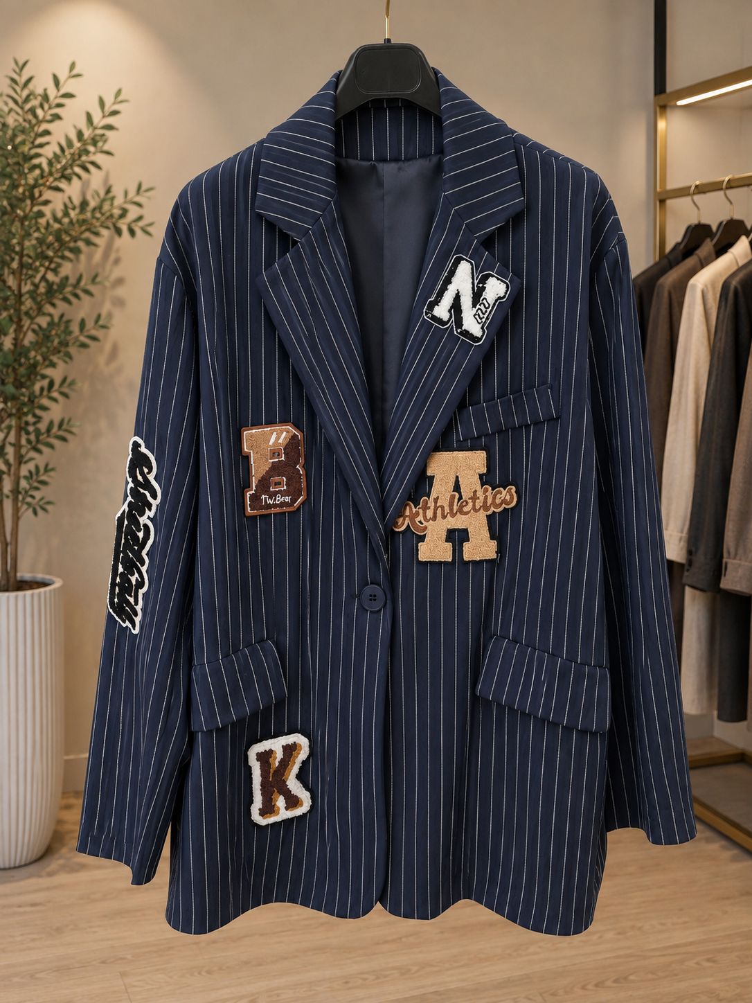 Blazer gessato blu