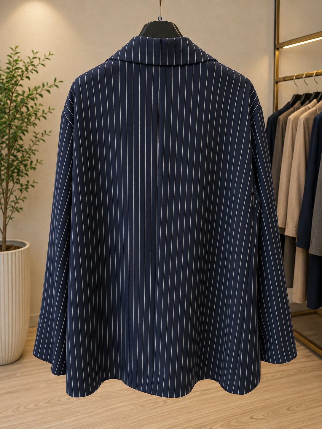 Blazer gessato blu