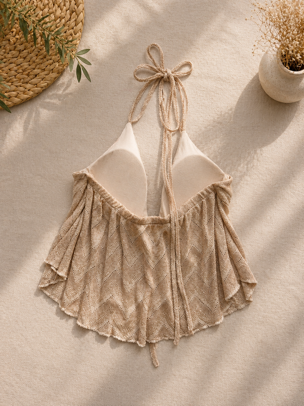 Top lurex legato al collo