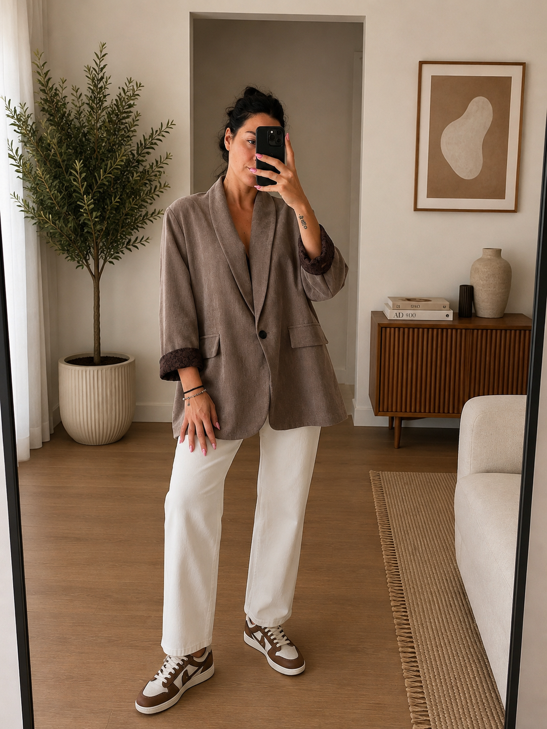 Jeans wide leg bianco