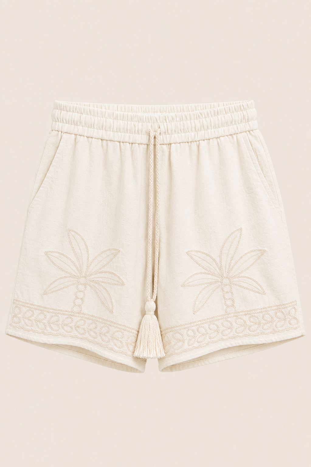Short palma ricamata