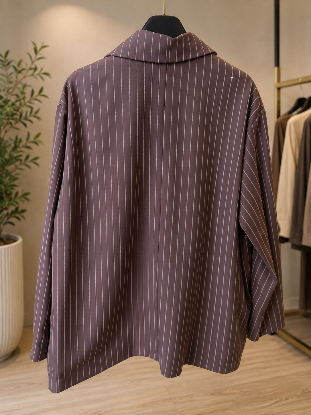 Blazer gessato marrone