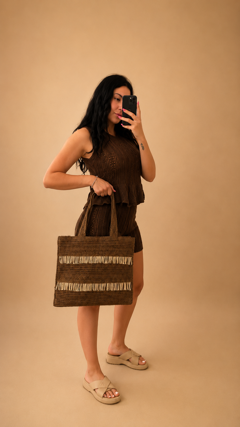 Top+shorts traforato