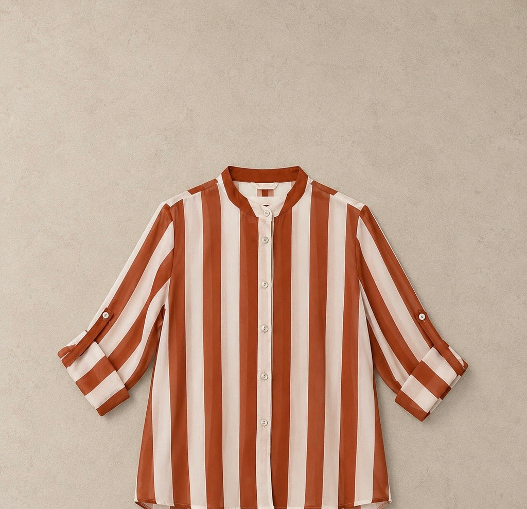 Camicia a righe ruggine