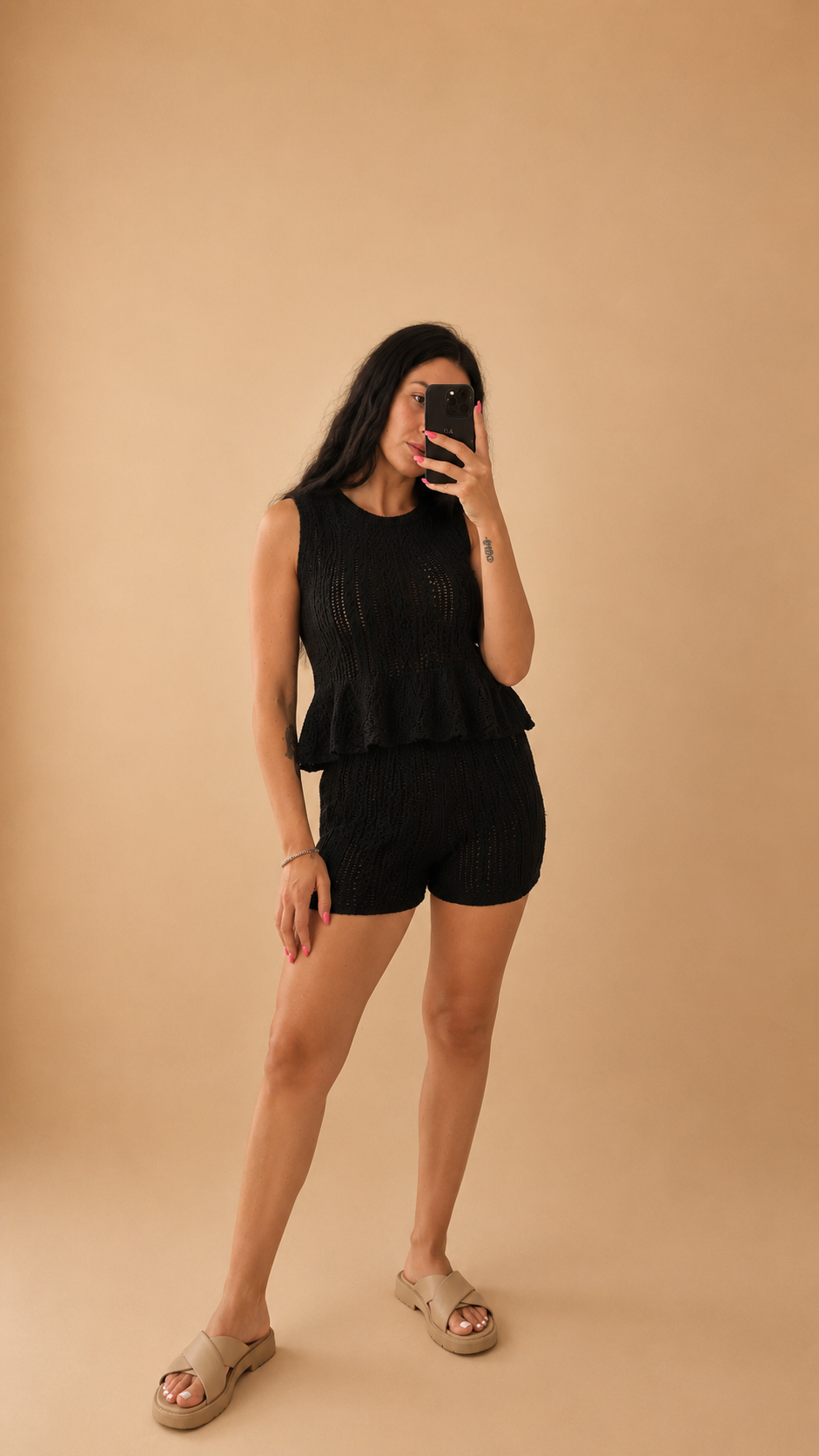 Top+shorts traforato
