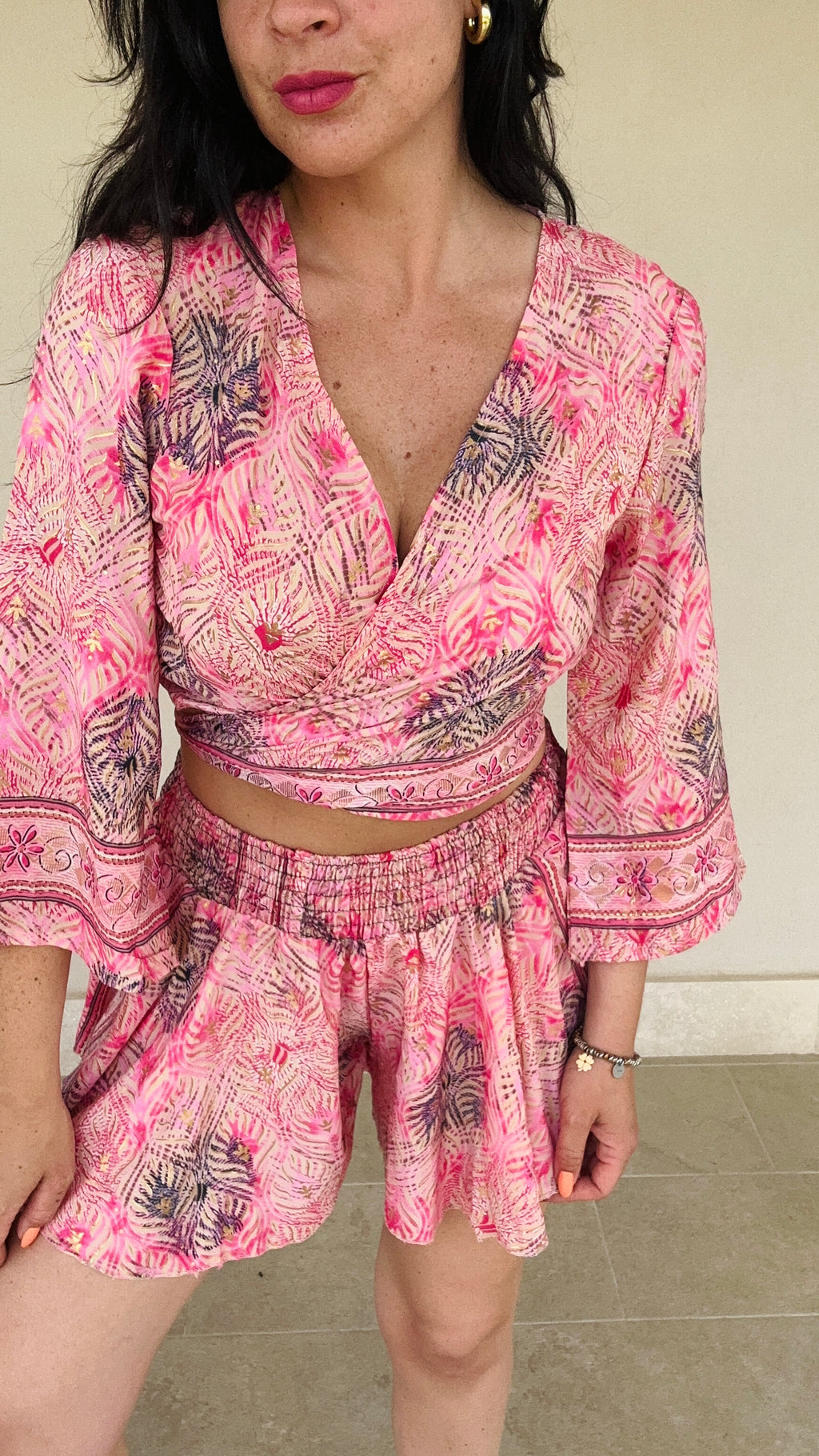Set tropical top+shorts