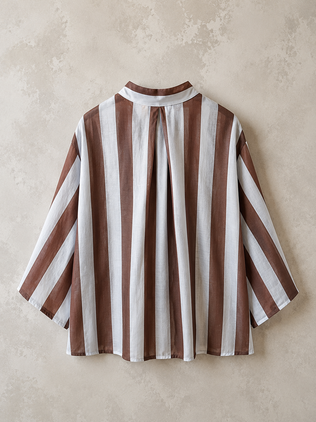 Camicia a righe marrone